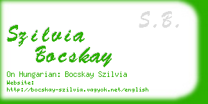 szilvia bocskay business card